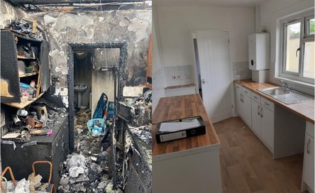 before and after fire two