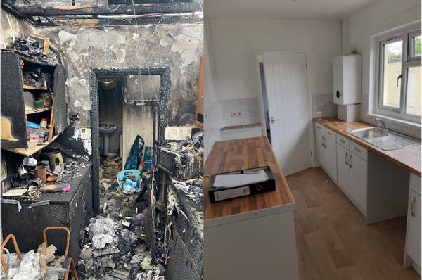 before and after fire two