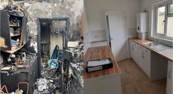 before and after fire two