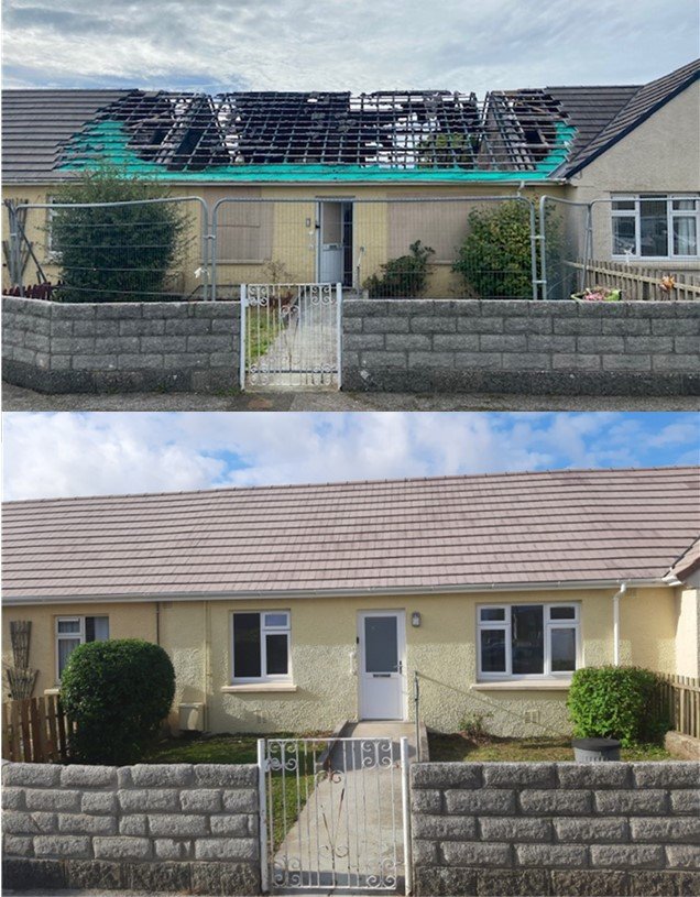 before and after fire one