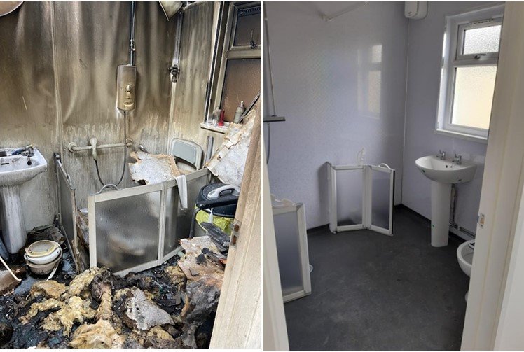 before and after fire three