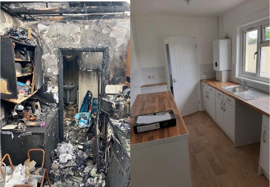 before and after fire two