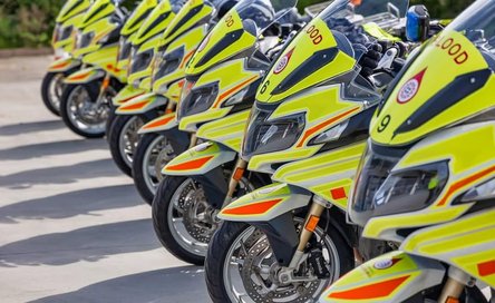 blood bikes lined up