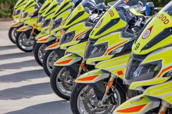 blood bikes lined up